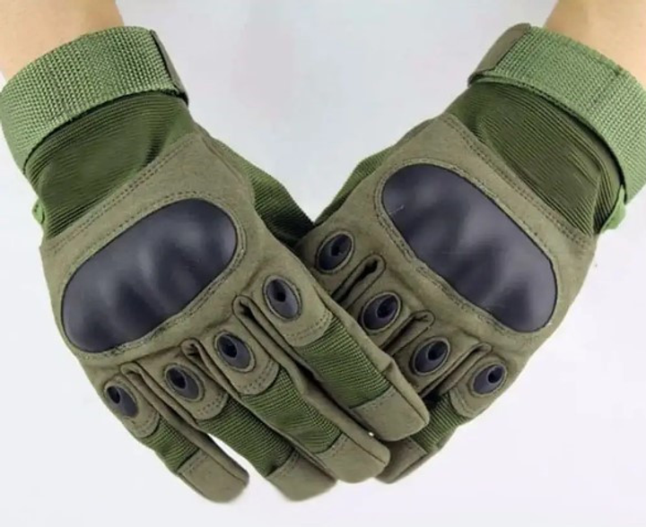 Универсальные тактические защитные полнопалые перчатки с защитой косточек олива 8001-М - изображение 1