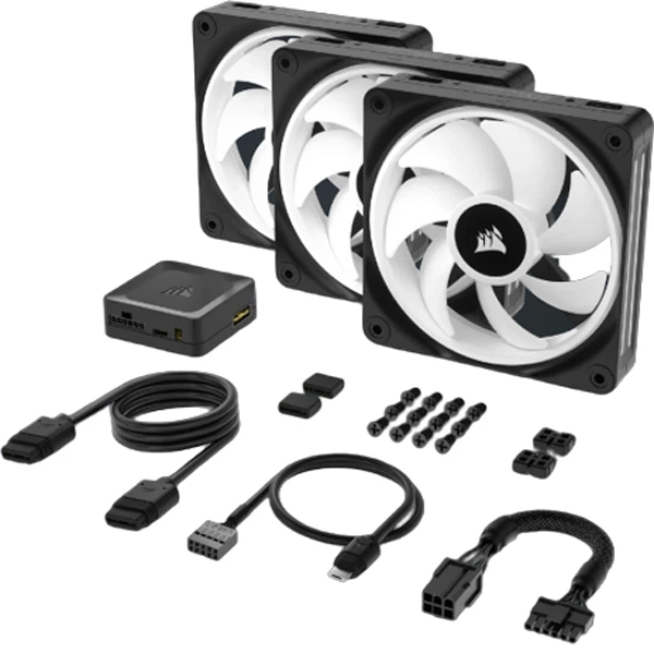 Zestaw wentylatorów Corsair iCUE Link QX120 RGB PWM PC Fans Starter Kit with iCUE Link System Hub (CO-9051002-WW) - obraz 8