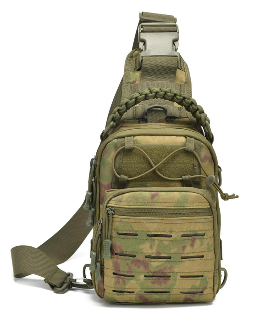 Сумка-рюкзак нарудная тактическая однолямочная Камуфляж ZE0145 Laser - изображение 2