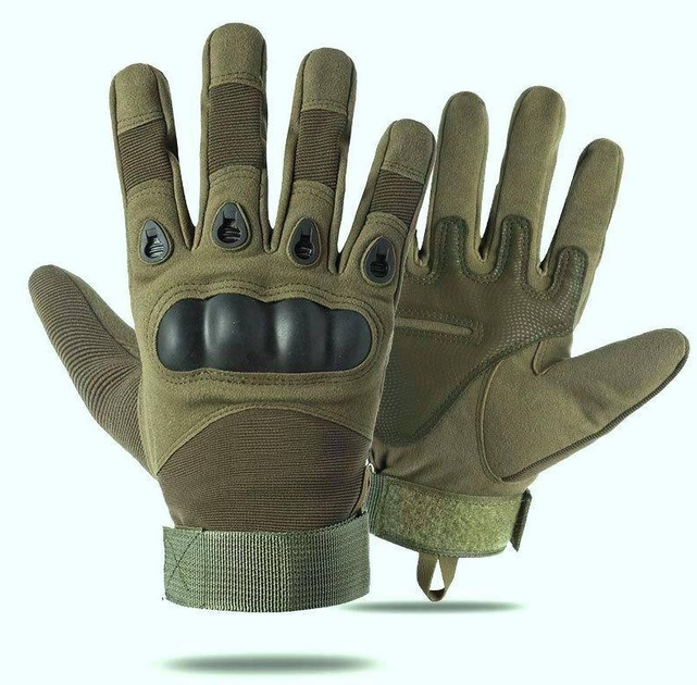 Универсальные полнопалые тактические перчатки с защитой косточек D3-PТ359 размер L - изображение 1