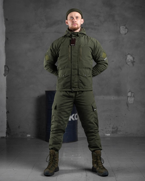 Тактический зимний теплый военный комплект Fastpos ( Куртка + Штаны ), Камуфляж: Олива, Размер: XXL - изображение 1