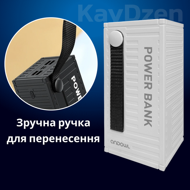 УМБ Andowl Q-CD4000 40000 mAh QC3.0 PD30W White (1050-45b) - зображення 6