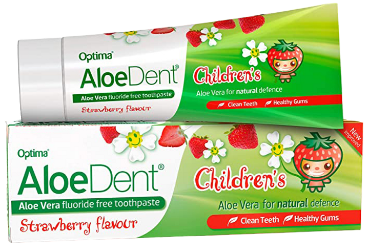 Зубна паста для профілактики та лікування ясен AloeDent Children's Strawberry Flavour Triple Action Fluoride and SLS Free Toothpaste 50 мл (5029354005078) - зображення 1