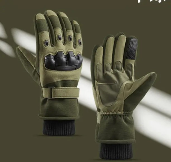 Зимові тактичні рукавиці, олива, теплі на флісі D3-PMR-PRCT-L - зображення 2
