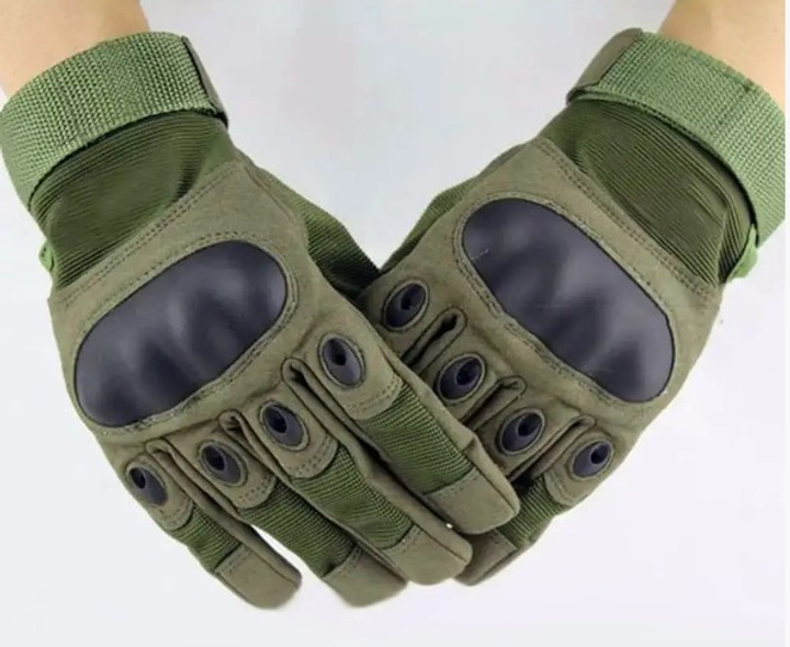 Універсальні повнопалі рукавички із захистом кісточок олива 8001-XL - зображення 1