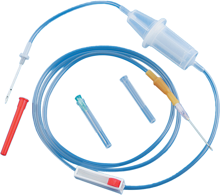 Пристрій для переливання крові Гемопласт стерильний ПК 21-02 з металевою голкою до ємності Луєр 85 шт (24174) - зображення 1
