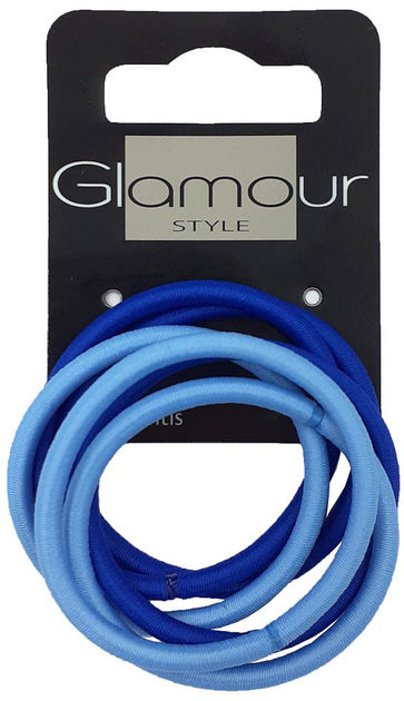 Zestaw gumek do włosów Glamour bez metalu Niebieskie 6 szt (5902704176041) - obraz 1