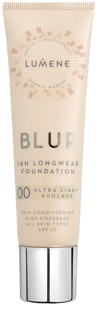 Podkład do twarzy Lumene Blur 16h Longwear Foundation SPF15 wygładzający 00 Ultra Light 30 ml (6412600834604) - obraz 1