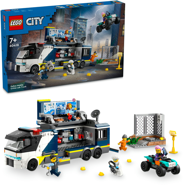 Zestaw klocków LEGO City Policyjna ciężarówka z laboratorium kryminalnym 674 elementy (60418) - obraz 3
