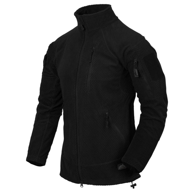 Куртка тактична Helikon-Tex Флісова на замку XL Чорна ALPHA TACTICAL JACKET - GRID FLEECE XL BLACK (BL-ALT-FG-01-B06-XL) - зображення 1