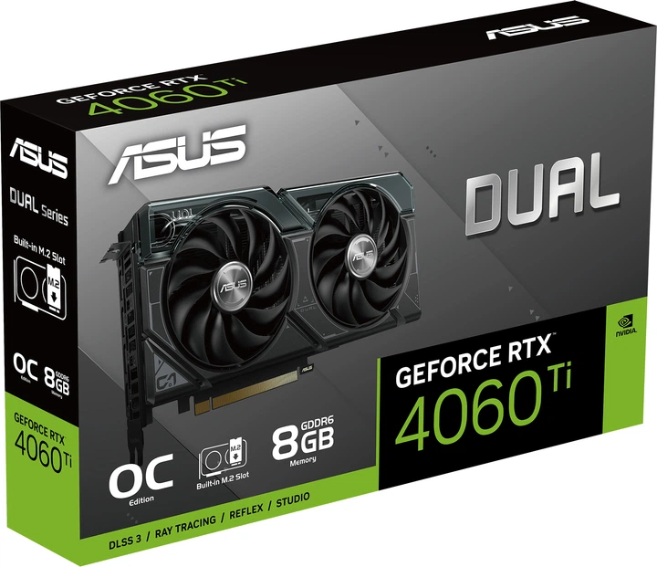 Видеокарта ASUS PCI-Ex GeForce RTX 4060 Ti Dual OC Edition SSD 8GB