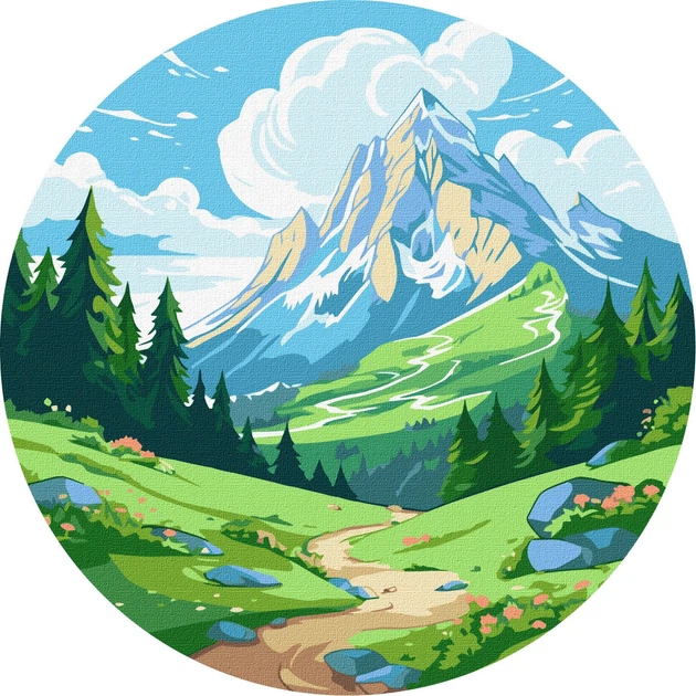 Картина за номерами Ideyka Зелена долина 26x26 см (4823104353881) - Фото 1 Картина за номерами Ideyka Зелена долина 26x26 см (4823104353881) - зображення 1
