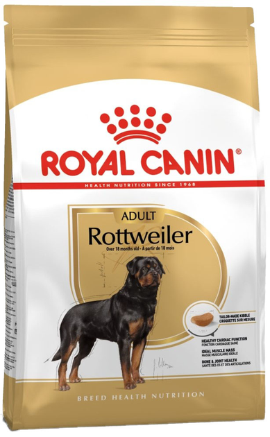 Sucha karma Royal Canin Rottweiler Adult dla dorosłych psów rasy rottweiler 12 kg (3182550736060) - obraz 1