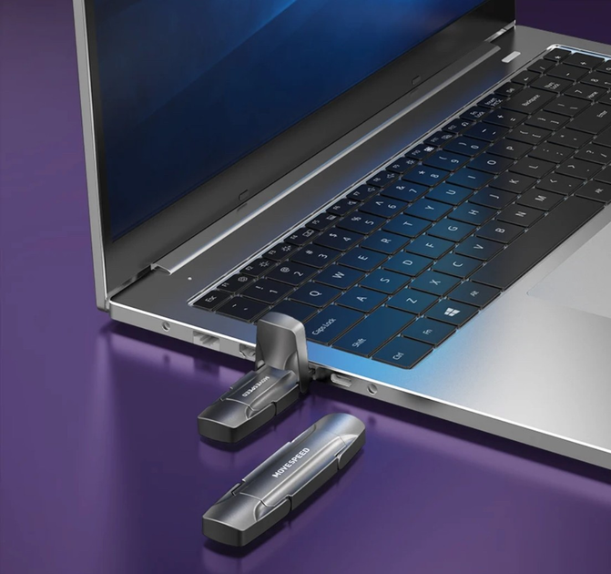 Внешний Твердотельный Высокоскоростной 1000Mb/с 2 в 1 USB 3.0 + Type-C SSD накопитель Movespeed V-Pro S1000 128Gb Grey - изображение 6