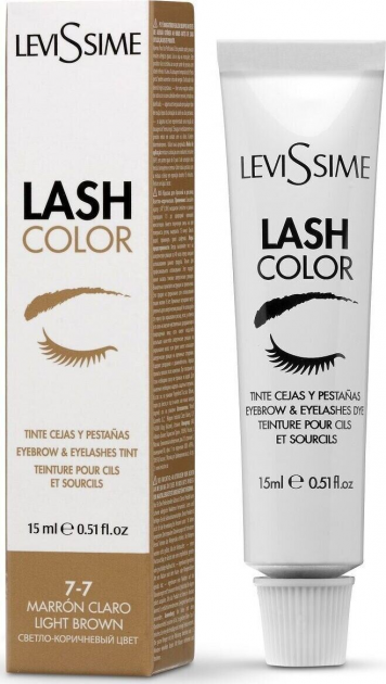 Краска для брів та вій LeviSsime Lash Color №7.7 Light Brown/Світло-коричнева 15мл - Фото 1 Краска для брів та вій LeviSsime Lash Color №7.7 Light Brown/Світло-коричнева 15мл - зображення 1