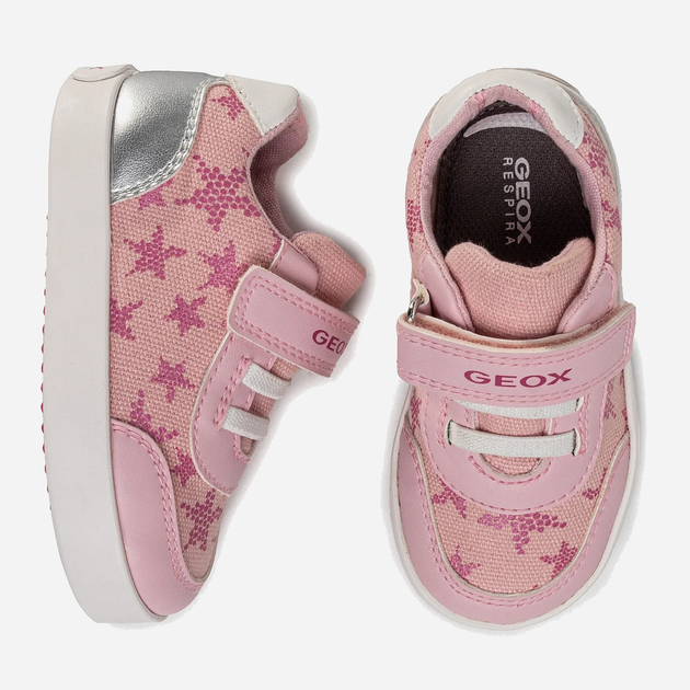 Sneakersy dziecięce dla dziewczynki na rzepy Geox B021MA-05410-C0514 26 Różowe (8054730327625) - obraz 4