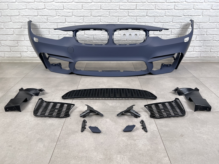Передний бампер в сборе в стиле M3 для BMW 3 Series F30 F31 2012-2018 (под омыватели / без отверстий под парктроники) KINDLE для BMW 3 series F30 2012-2018 (8269) - изображение 10