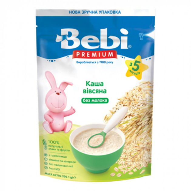 Дитяча каша Bebi Premium безмолочна Вівсяна з 5 міс. 200 г (8606019654375) - зображення 1