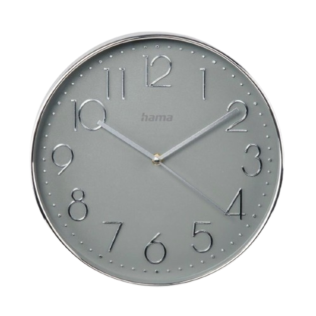 Zegar ścienny Hama Elegance (4047443423344) Srebrno-szary - obraz 1
