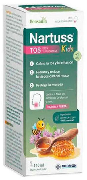 Syrop na kaszel Lab. Normon Bensania Nartuss Kids Dry Cough 140 ml (8435232359039) - obraz 1