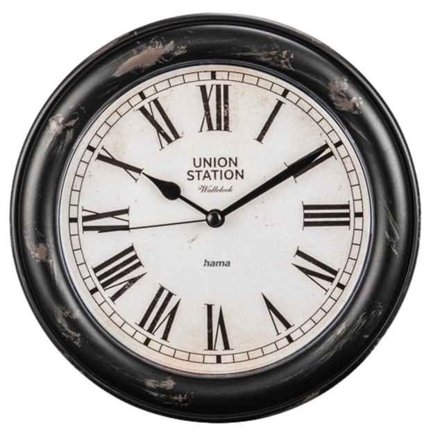 Zegar ścienny Hama Urban Vintage (4047443482969) Biało-czarny - obraz 1