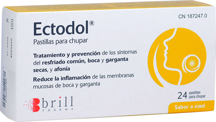 Леденцы для горла Brill Pharma Ectodol Pastillas Para Chupar Sabor Miel 24 шт (8470001872470) - изображение 1