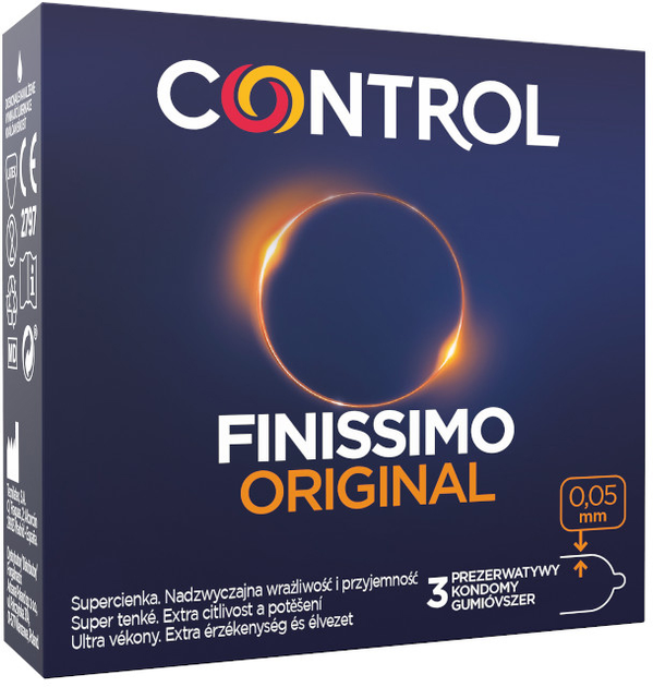 Prezerwatywy Control Finissimo Original bardzo cienkie z naturalnego lateksu 3 szt (8411134146793) - obraz 1
