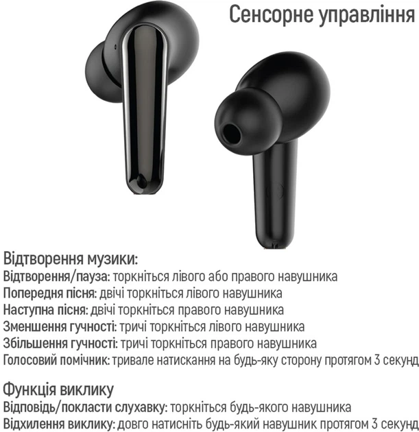 Навушники СolorWay TWS-3 Earbuds Black (CW-TWS3BK) - изображение 16