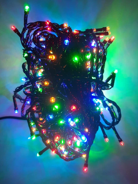 Гирлянда светодиодная 300 LED мульти черный провод - Фото 1 Гирлянда светодиодная 300 LED мульти черный провод - изображение 1