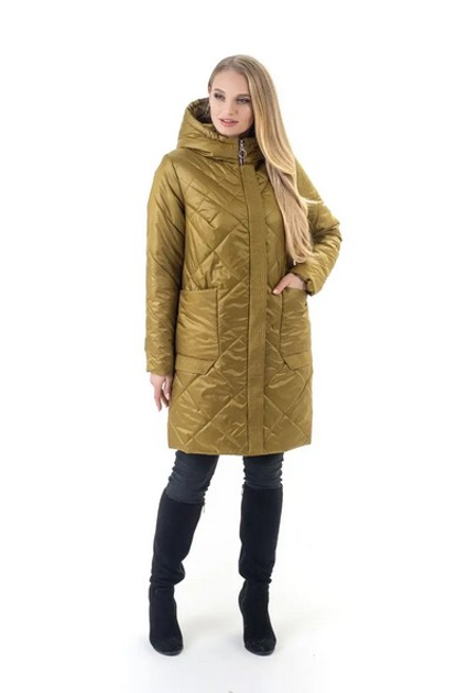 Демисезонная женская куртка большого размера UF-fashion LRD-119 46 золотой 