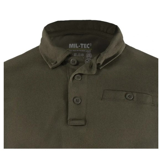 Тактическая Рубашка Поло Mil-Tec Tactical Quickdry D/R Олива 10962001-М - изображение 2