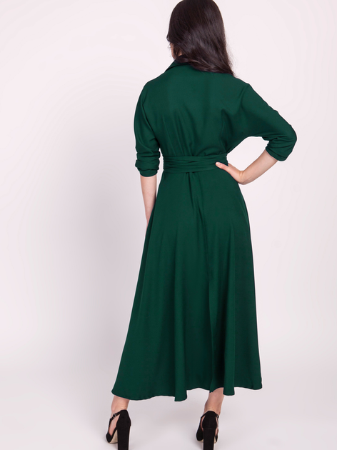 Плаття на запах міді жіноче Lanti Suk172 36 Зелене (5904252711842) - зображення 2