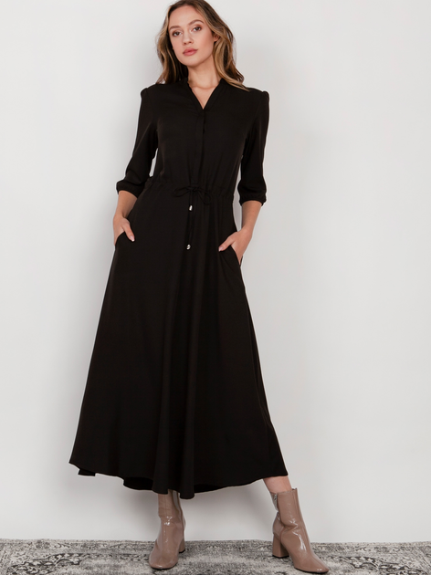 Плаття максі жіноче Lanti SUK205 40 Чорне (5904252721520) - зображення 1