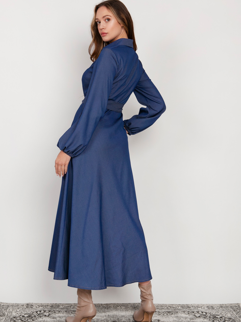 Sukienka-koszula maxi damska Lanti SUK204 34/36 Granatowa (5904252721735) - obraz 2