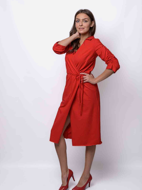Sukienka trapezowa damska midi MODAGI A20 L/XL Czerwona (5904996500689) - obraz 1