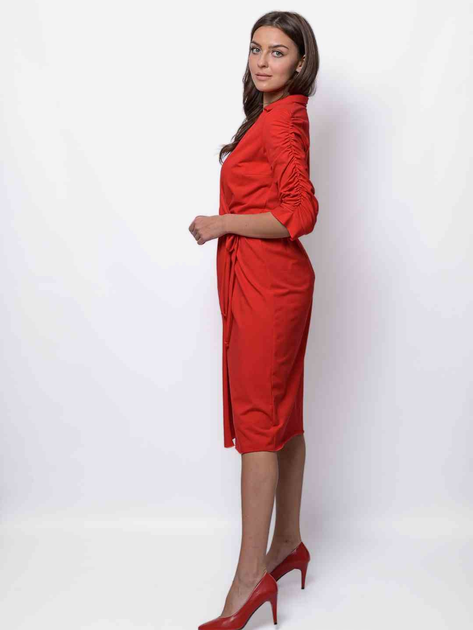 Sukienka trapezowa damska midi MODAGI A20 L/XL Czerwona (5904996500689) - obraz 2