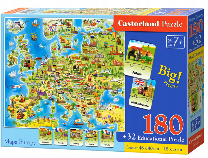 Puzzle Castorland Mapa Europy 100 elementów (5904438111060) - obraz 1