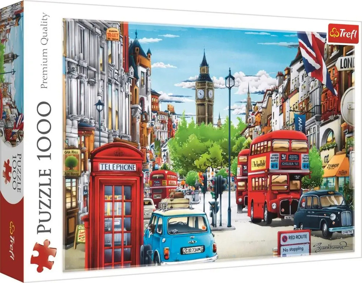 Puzzle Trefl Ulica Londynu 1000 elementów (5900511105575) - obraz 1