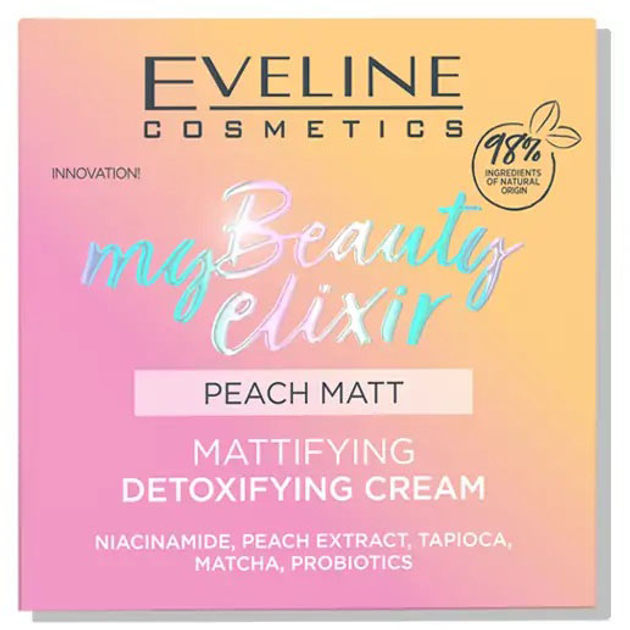 Крем для обличчя Eveline My Beauty Elixir Mattifying and Detoxifying Face Cream Peach Matt 50 мл (5903416035893) - зображення 1
