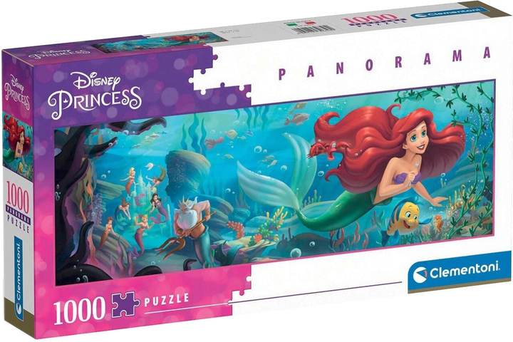 Puzzle Clementoni Panorama Disney Mała Syrenka 1000 elementów (8005125396580) - obraz 1