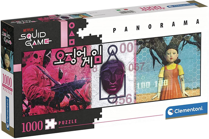 Puzzle Clementoni Panorama Netflix Squid Game 1000 elementów (8005125396948) - obraz 1