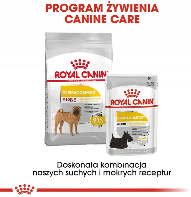 Sucha karma Royal Canin Medium Dermacomfort dla dorosłych psów średnich ras o wrażliwej skórze 3 kg (3182550773829) - obraz 4