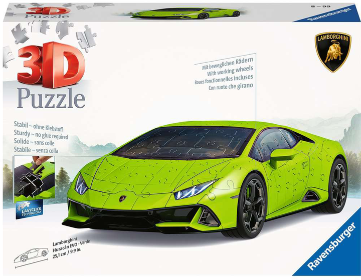 3D Puzzle Ravensburger Pojazdy Lamborghini Huracan Evo 108 elementów (4005556115594) - obraz 1