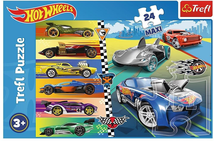 Пазл Trefl Maxi Швидкі машинки Hot Wheels 24 елементи (5900511143621) - зображення 2