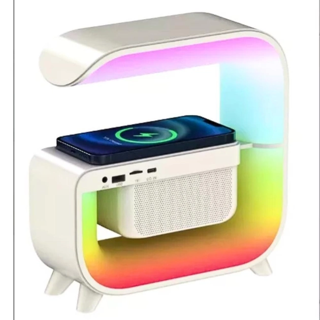 Настольная смарт лампа-ночник G-Smart RGB G3 Light Sound Machine с беспроводной зарядкой Bluetooth-колонкой - изображение 2
