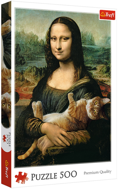 Puzzle Trefl Mona Lisa i kot Mruczek 500 elementów (5900511372946) - obraz 1
