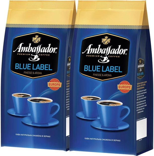 Акция на Набір кави Ambassador Beans Amb Blue Label P 1 кг х 2 шт от Rozetka