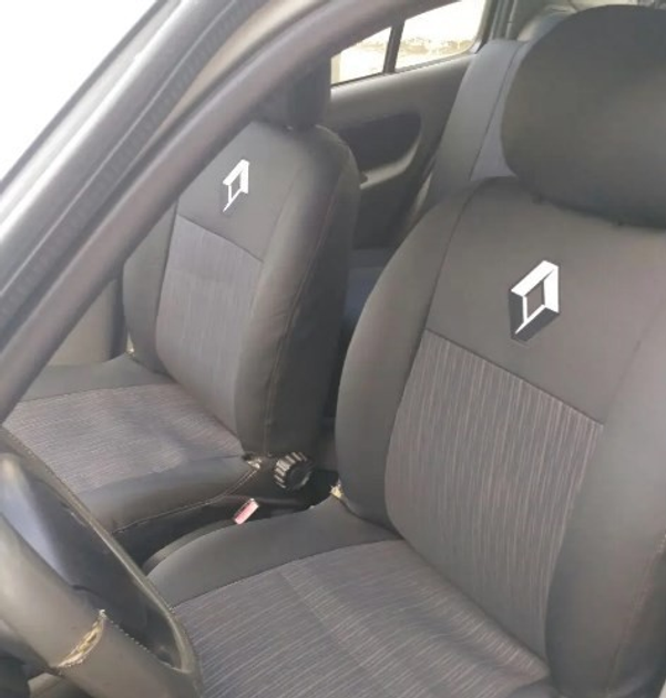 Чехлы на сиденья Favot Рено Симбол (2002-2009) Комплект черно-серый ...