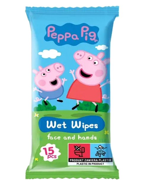 Дитячі серветки Peppa Pig полуниця 15 шт (5060537182780) - зображення 1