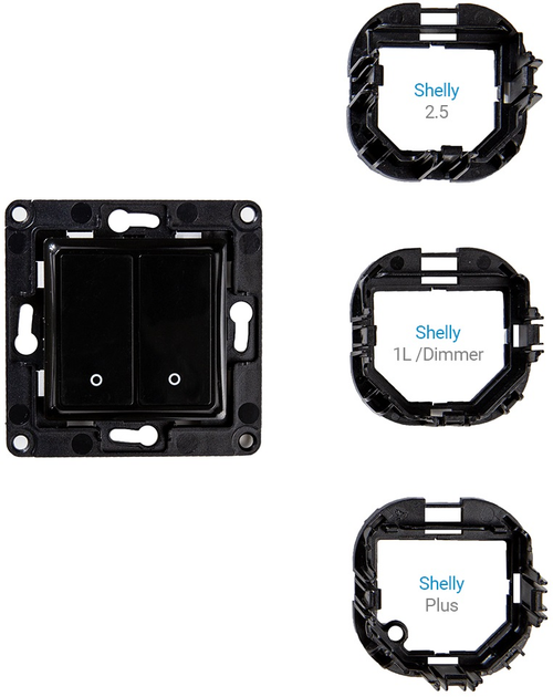 Włącznik światła Shelly "Wall Switch 2" dwuprzyciskowy czarny (3800235266182) - obraz 2